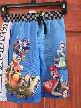 Nintendo Mario Kart Blue Boys Swim Trunks